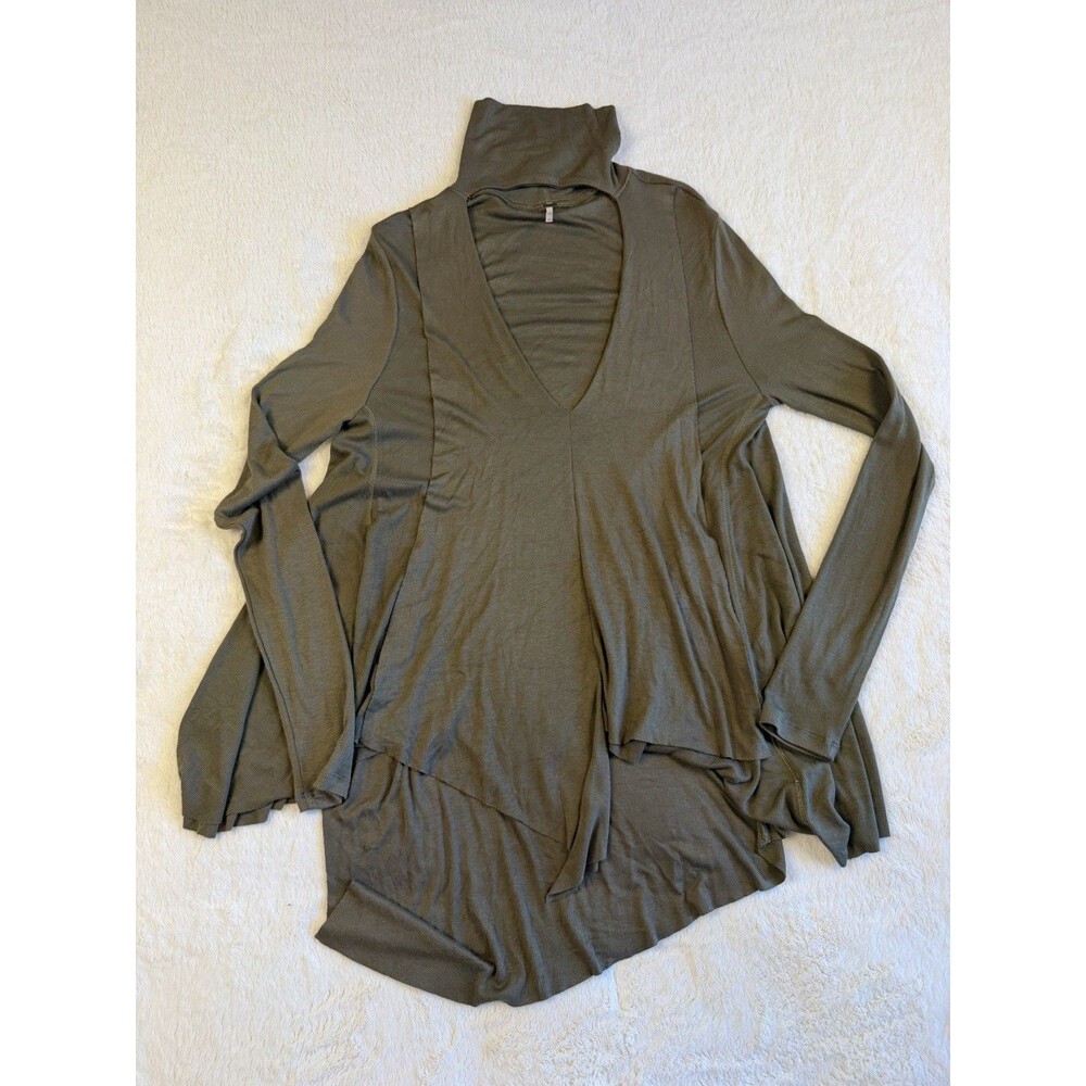 NWT FREE PEOPLE Uptown Turtle Turtleneck Top Army Green Xsmall